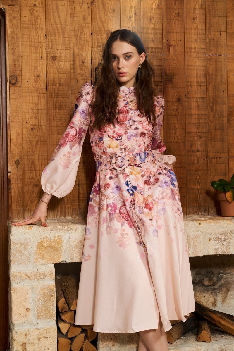 GR | Midi Hemdkleid Mit Blumendruck