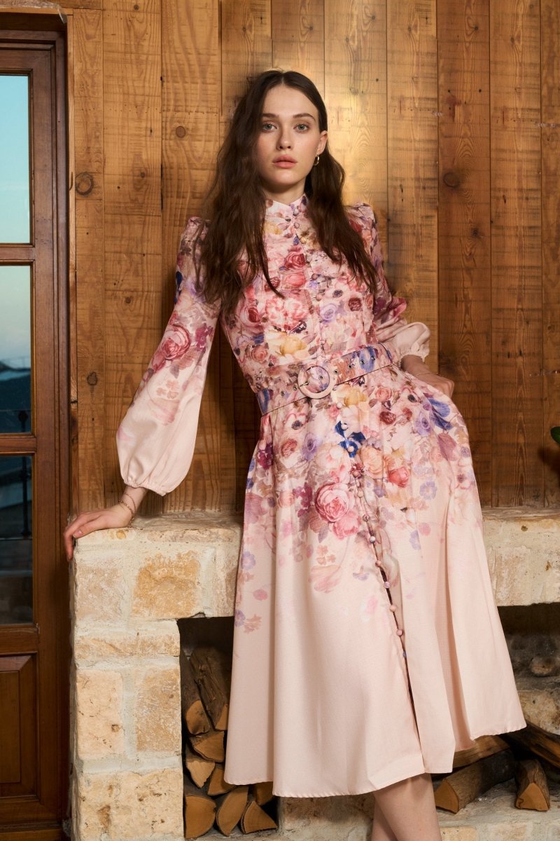 GR | Midi Hemdkleid Mit Blumendruck