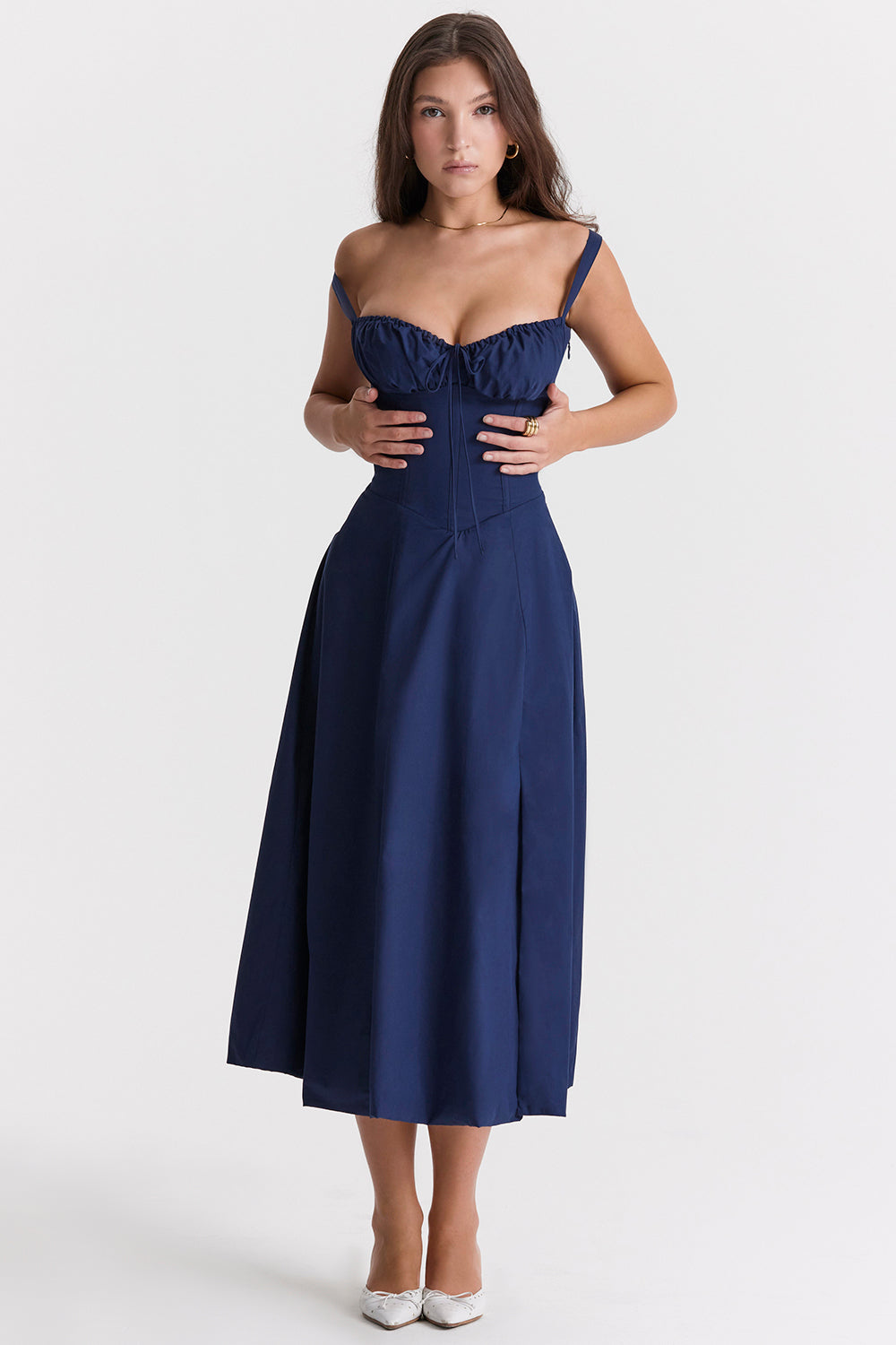 GR - Midikleid mit tailliertem Oberteil und ausgestelltem Rock | Minikleid mit Spaghettiträgern