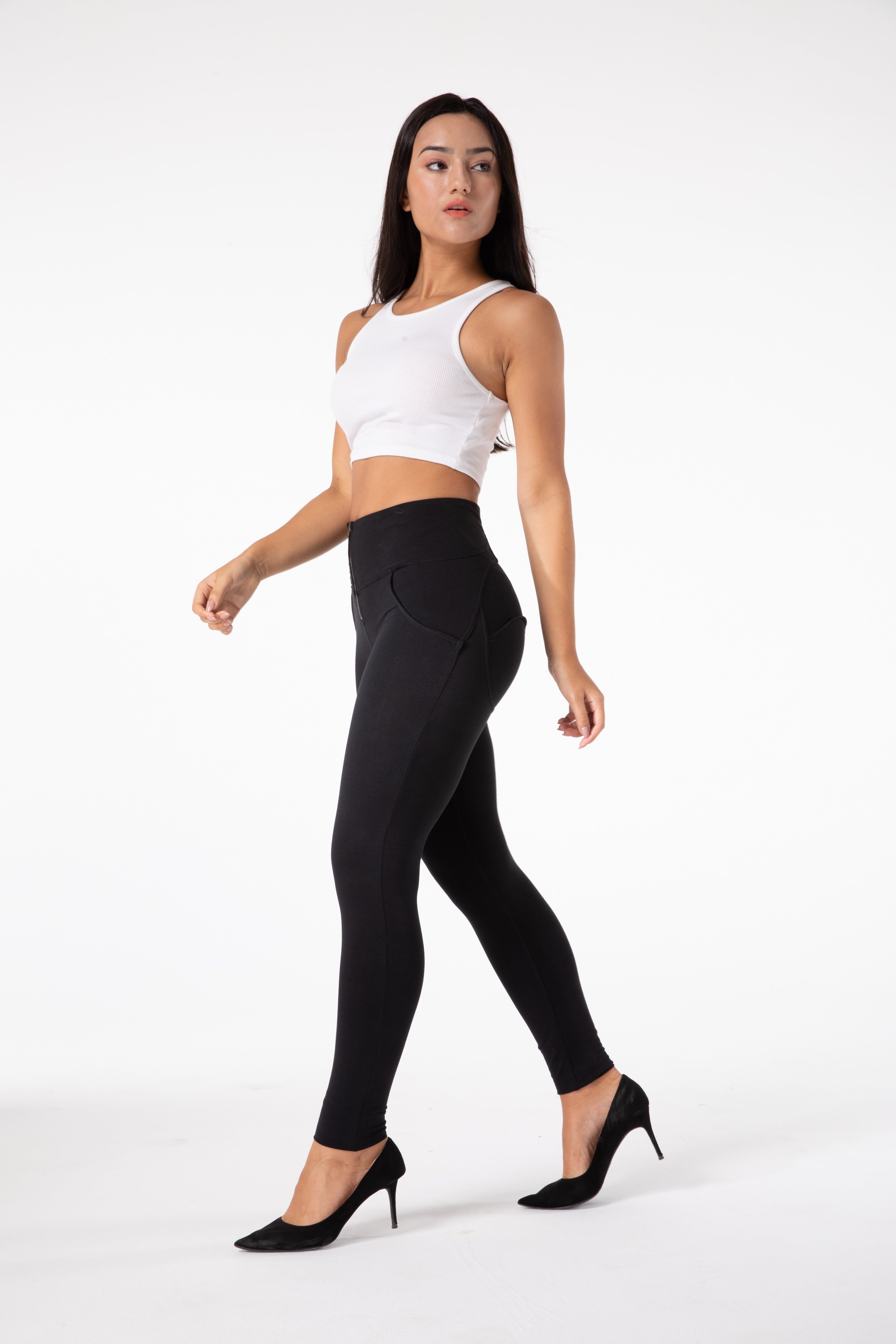 GR | Stramme Schwarze Leggings mit Hohem Bund
