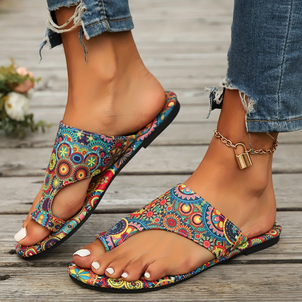 GR | Floral Flip Flops for Women