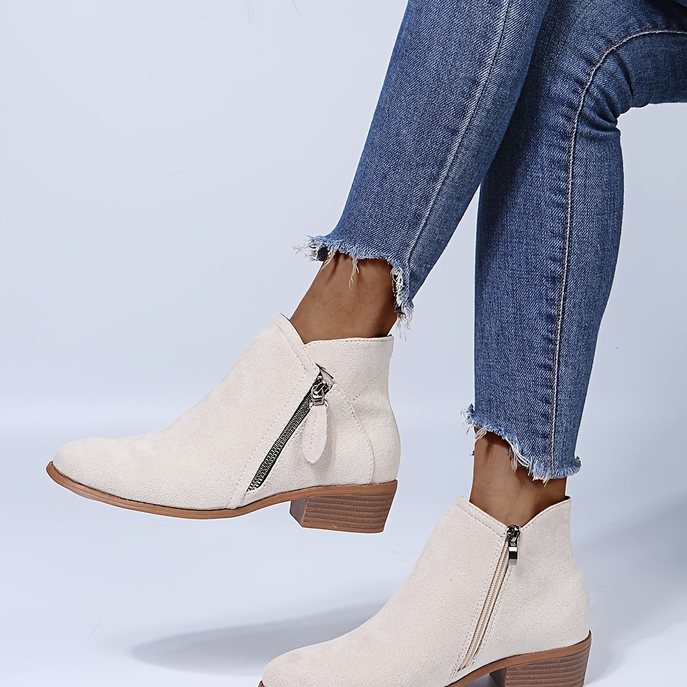 GR - elegant pointed ankle boots with heel and zipper