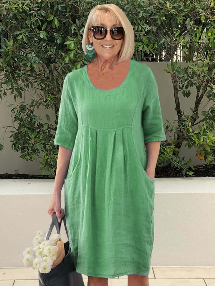 GR | Pocket Strand Tunika Kleid Übergröße