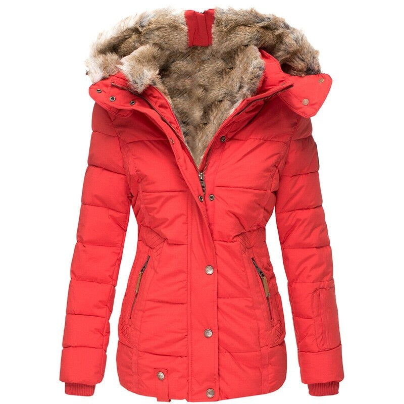 Fashion winter jacket with fur lining for women