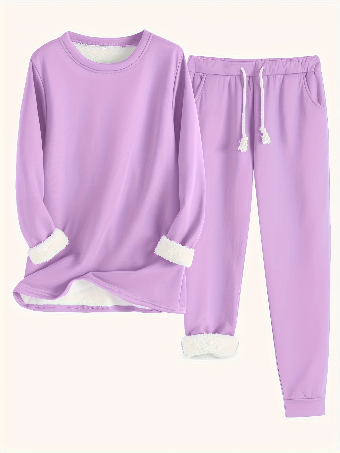 GR | Stylish Winter Casual Thermal Sweatshirt and Jogging Pants Set for Women