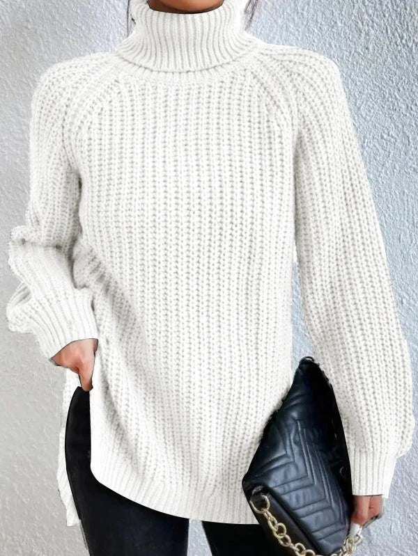GR Dresden – Roll-neck sweater with raglan sleeves and slit hem 