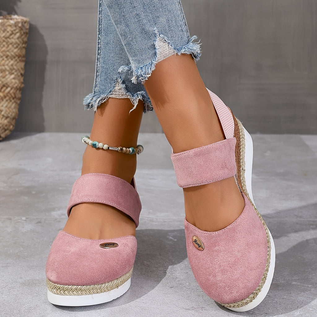 GR | Women's Platform Sandals: Non-slip, Closed Toe, Elastic Strap
