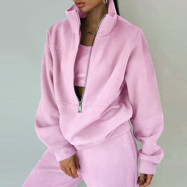 GR sweatshirt and trousers for women's clothing with zipper 
