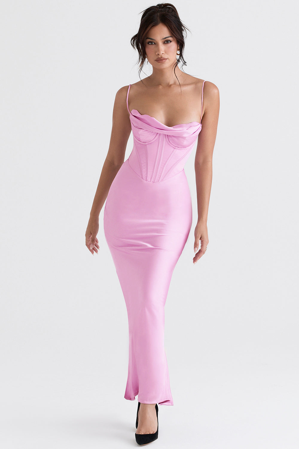 GR | Maxi dress with off-the-shoulder design