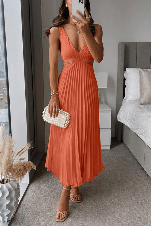 GR | Dress with pleated collar, women's evening dress