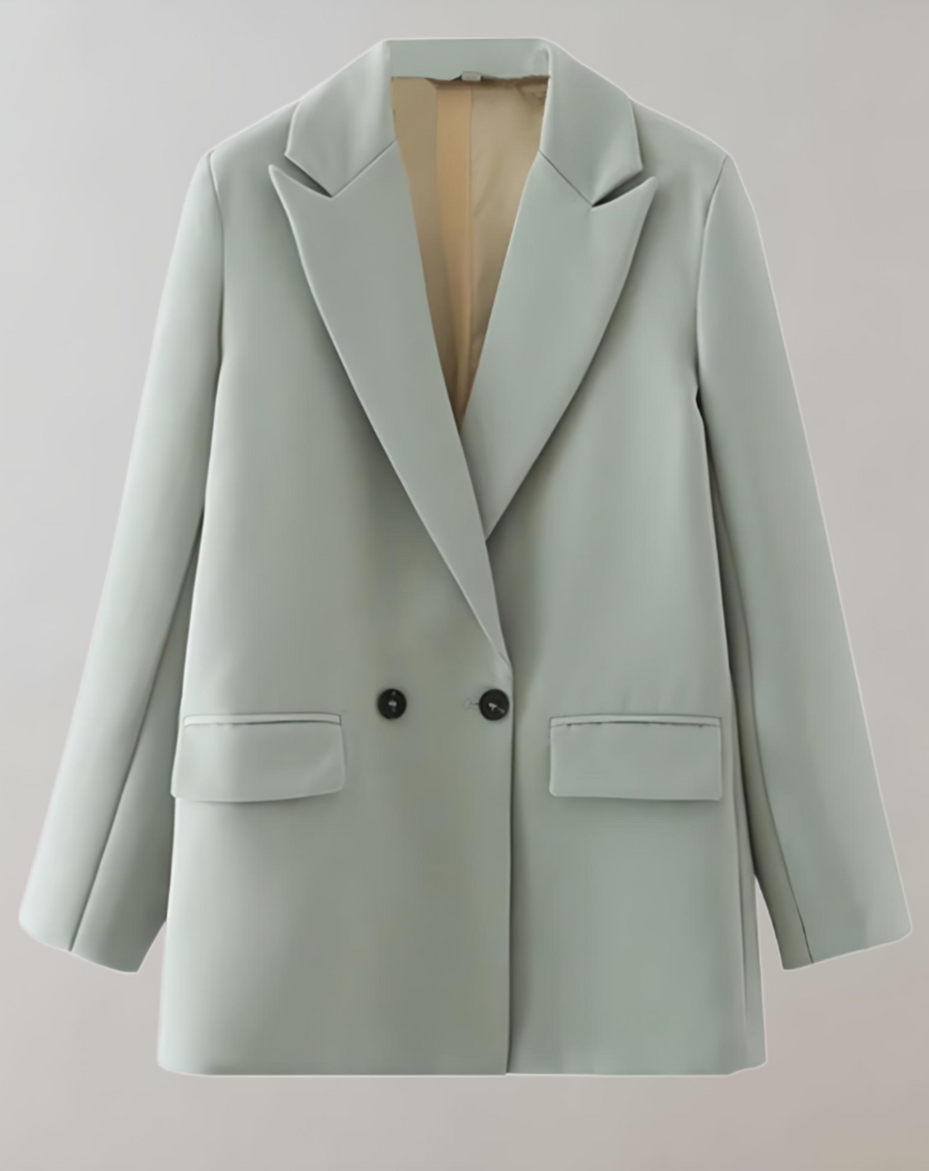 GR | Comfortable solid color formal plus size collar blazer