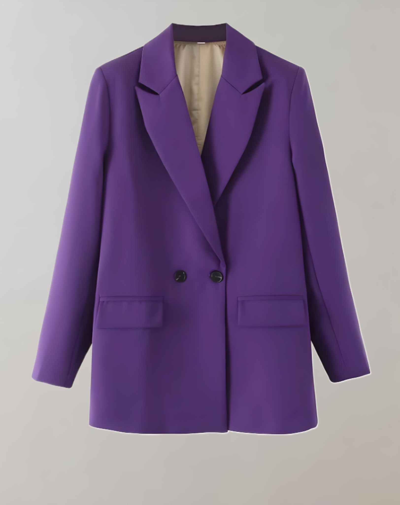 GR | Comfortable solid color formal plus size collar blazer