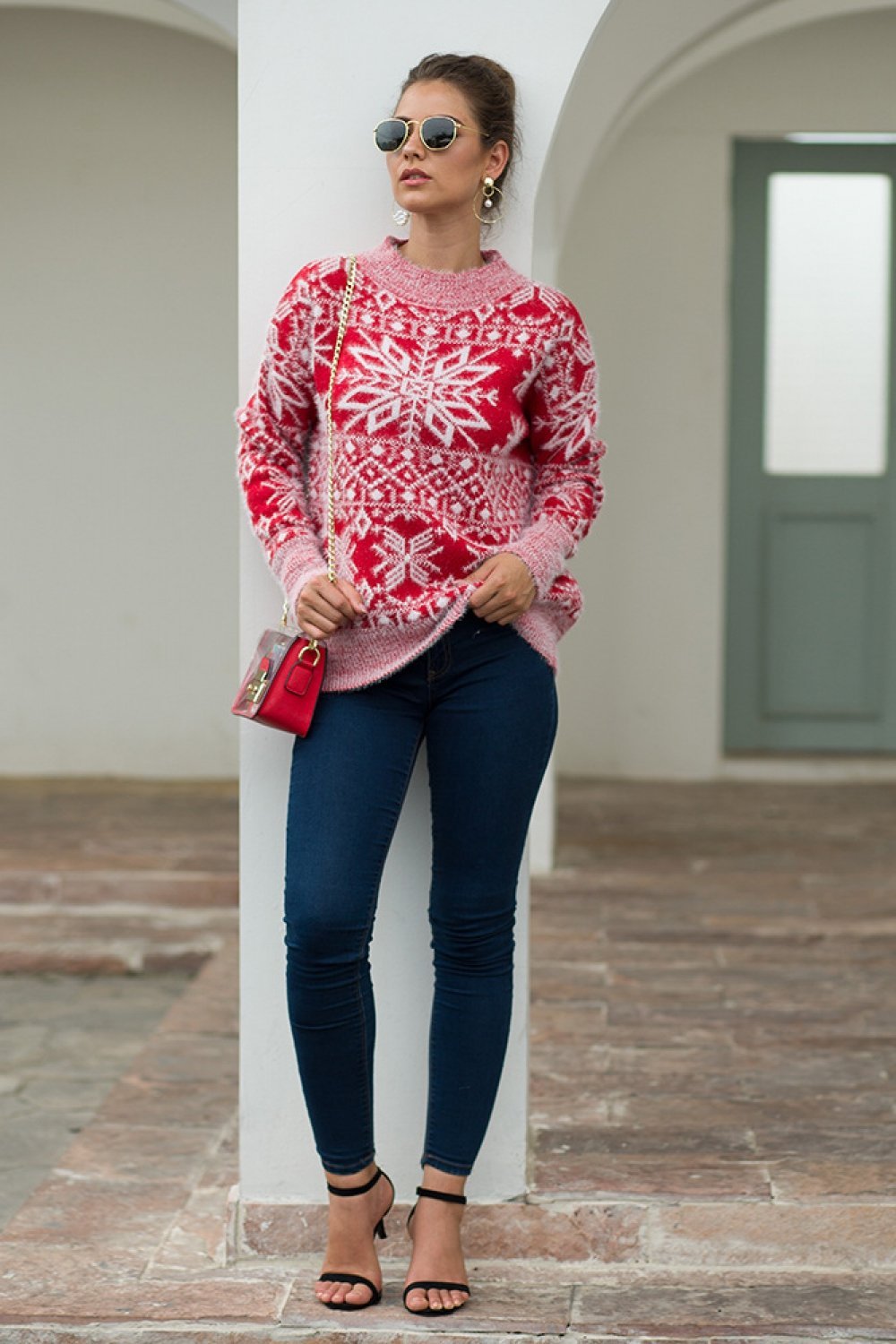 GR Christmas Snowflake Plush Sweater