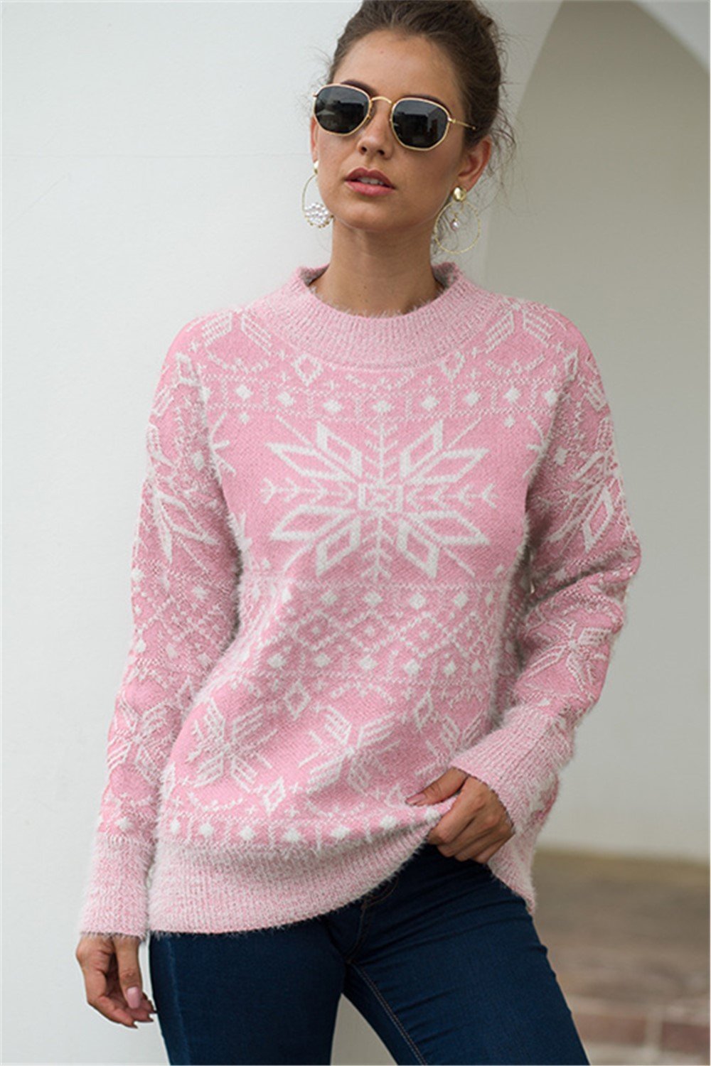 GR Christmas Snowflake Plush Sweater