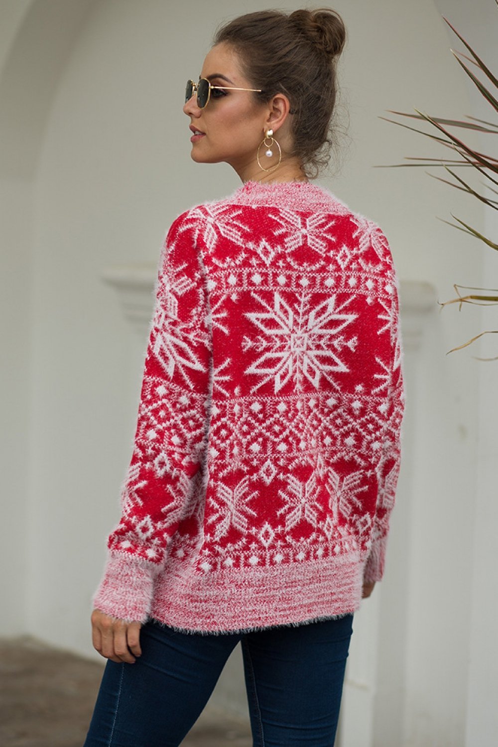 GR Christmas Snowflake Plush Sweater