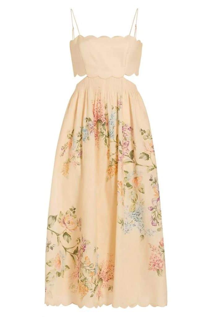 GR | Midikleid Mit Cut Outs Und Blumenprint