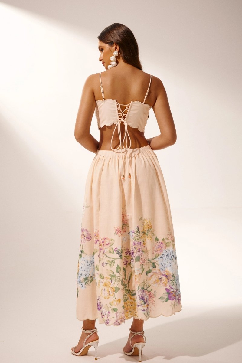 GR | Midikleid Mit Cut Outs Und Blumenprint