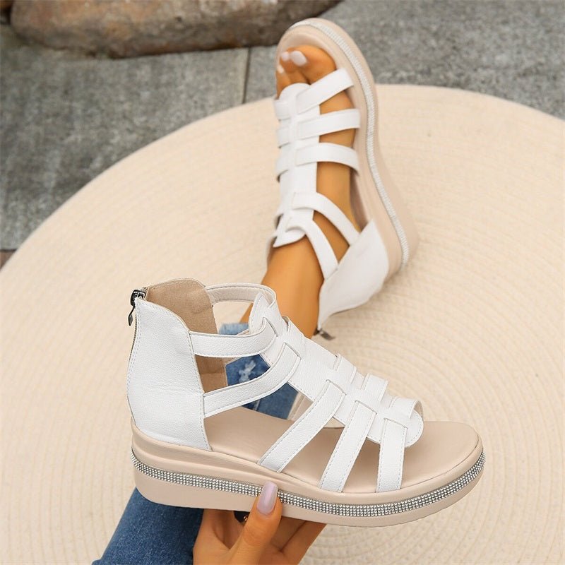 GR | Elegant rhinestone wedge sandals