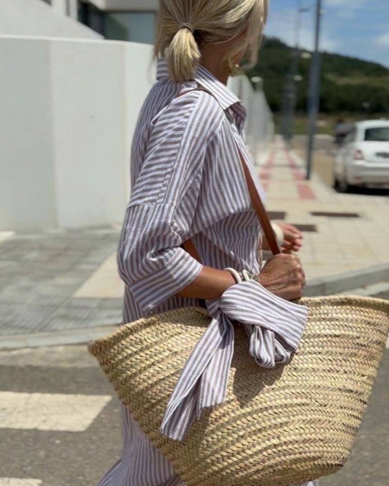GR | Elegant striped shirt dress