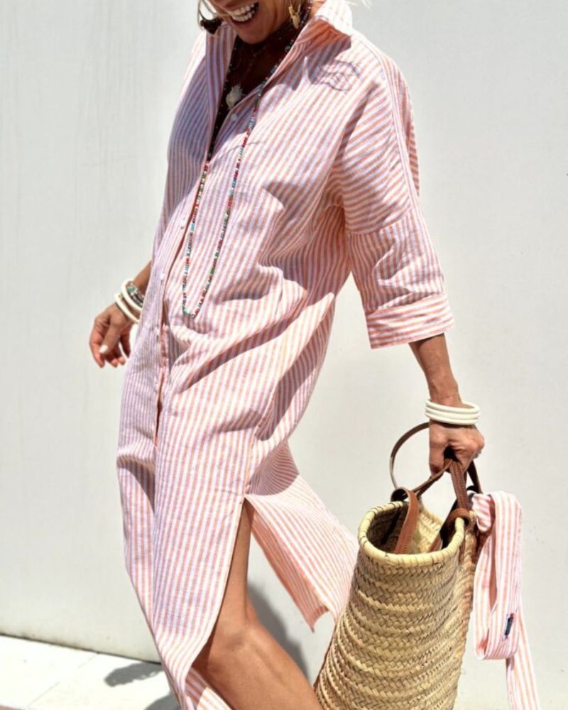 GR | Elegant striped shirt dress
