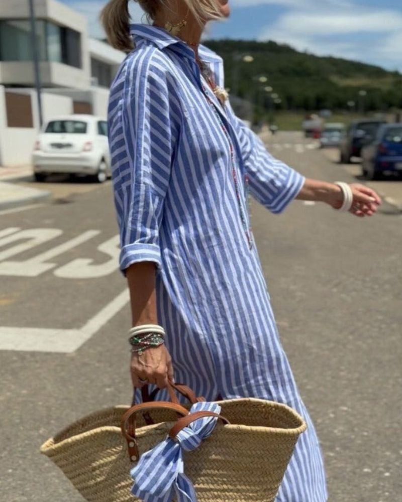 GR | Elegant striped shirt dress