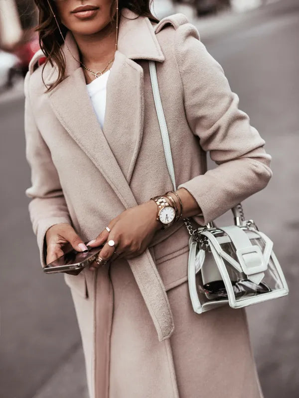 GR | Long coat with V-neck 