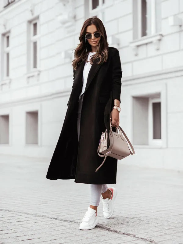 GR | Long coat with V-neck 