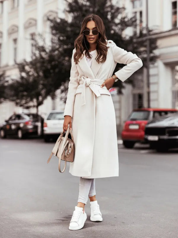 GR | Long coat with V-neck 
