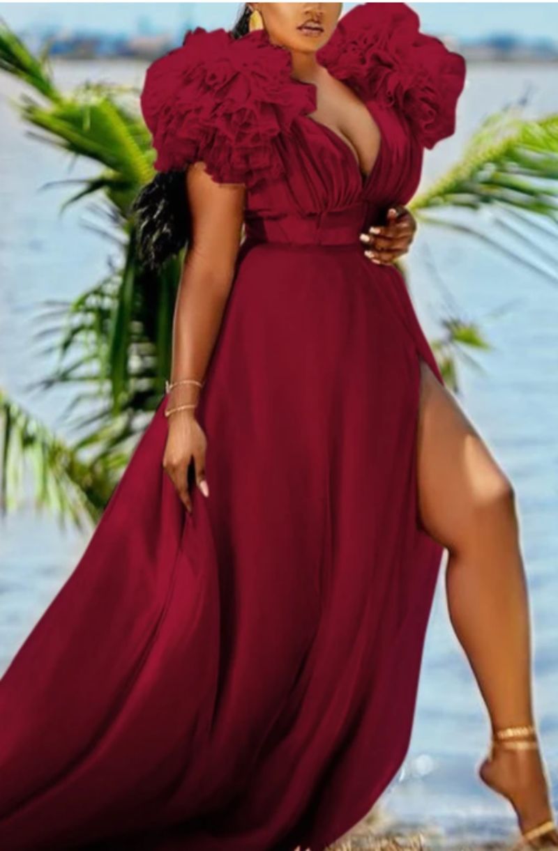 GR | Evening Long High-Waisted Slits Mesh