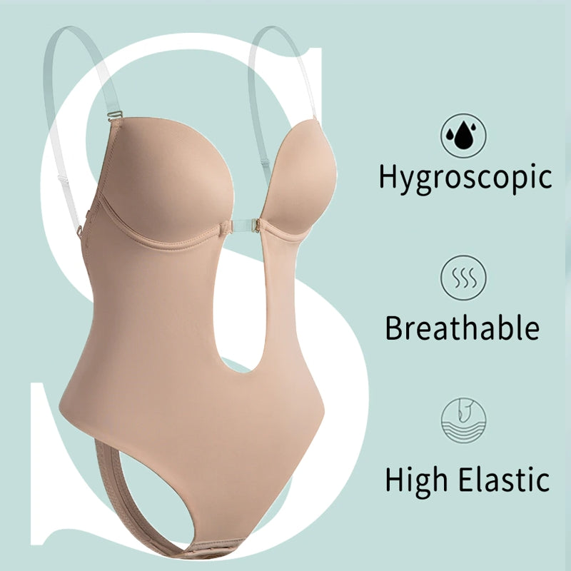 GR | Tiefer V-Ausschnitt Körperformender Bodysuit
