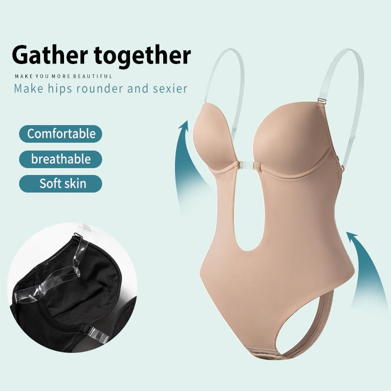 GR | Tiefer V-Ausschnitt Körperformender Bodysuit