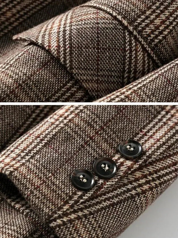 GR | Women's Office Plaid Blazer Long Sleeve Casual Jacket