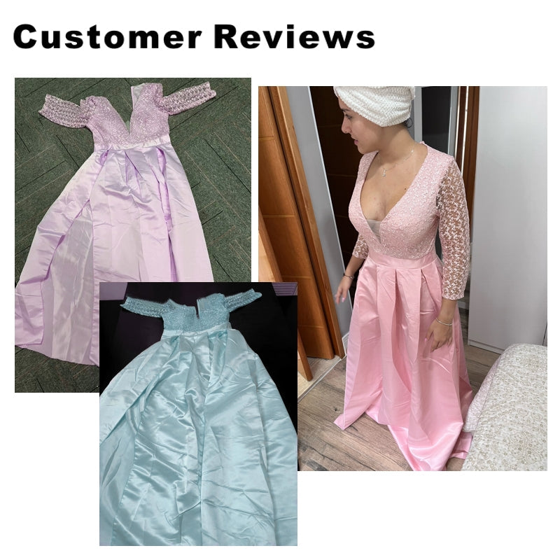 GR | Juhla Table Sexy Long Sleeve Evening Dress Women V-Neck