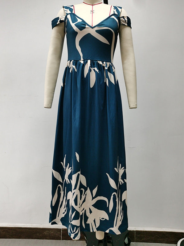 GR | Elegant Off-Shoulder Office Long Dress for Women