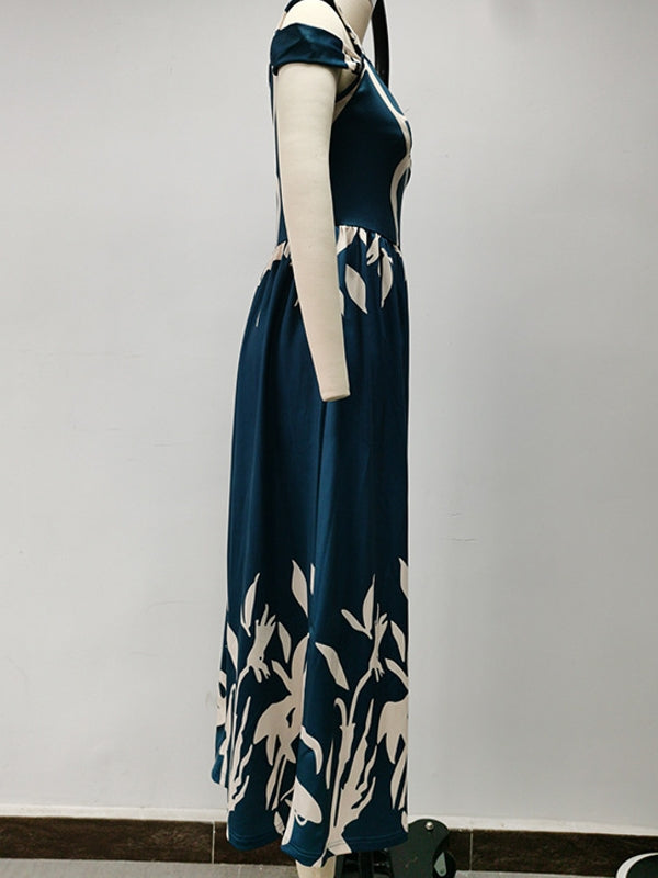 GR | Elegant Off-Shoulder Office Long Dress for Women