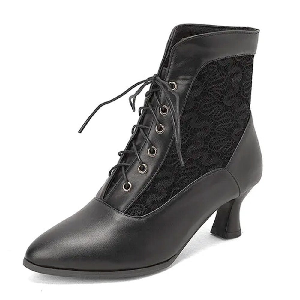GR | Women's Ankle Boots Leather Lace-up Shoes Modern Shoes