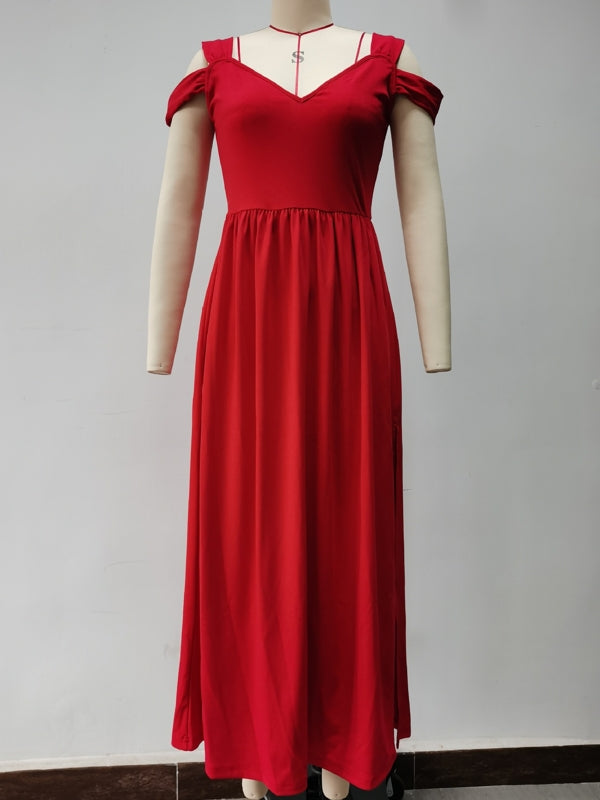 GR | Elegant Off-Shoulder Office Long Dress for Women