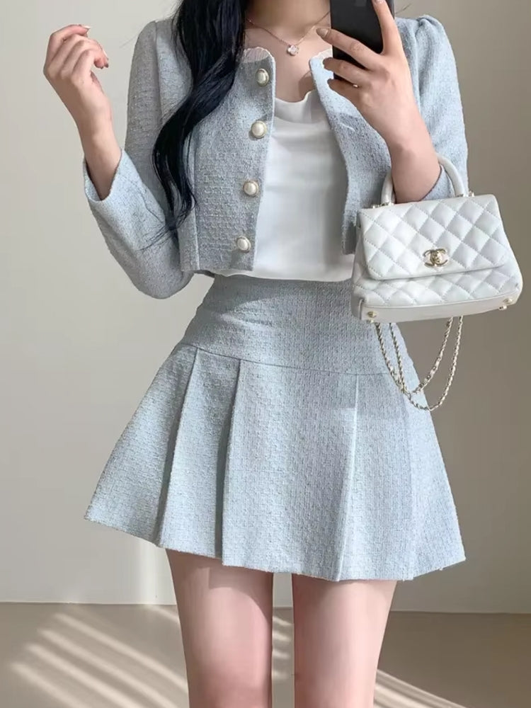 GR | Slim Women's High Waist Mini Skirt Sets