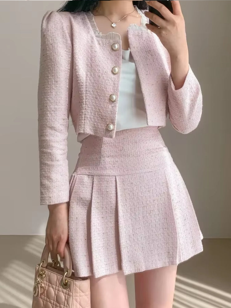 GR | Slim Women's High Waist Mini Skirt Sets