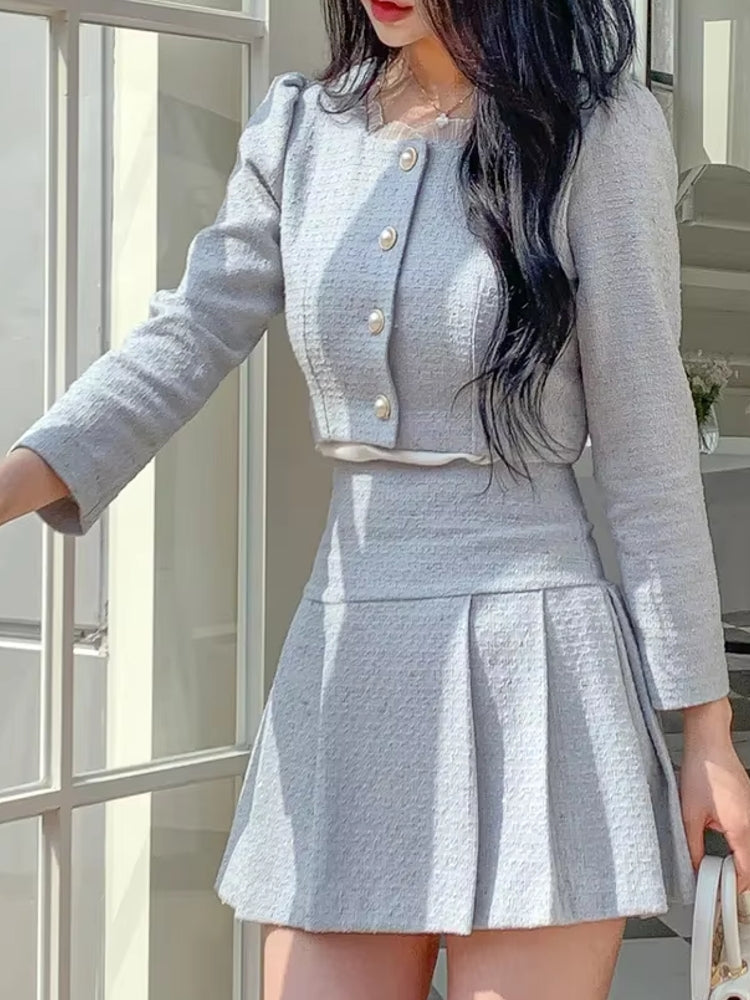 GR | Slim Women's High Waist Mini Skirt Sets
