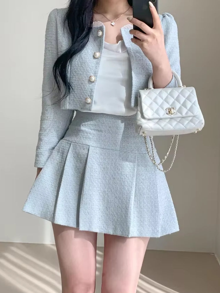 GR | Slim Women's High Waist Mini Skirt Sets