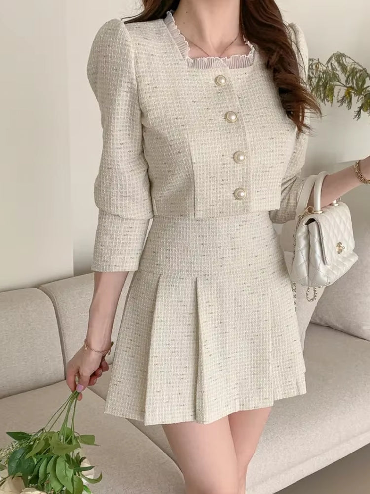 GR | Slim Women's High Waist Mini Skirt Sets