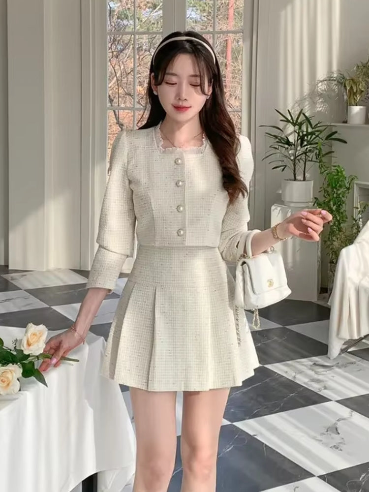 GR | Slim Women's High Waist Mini Skirt Sets
