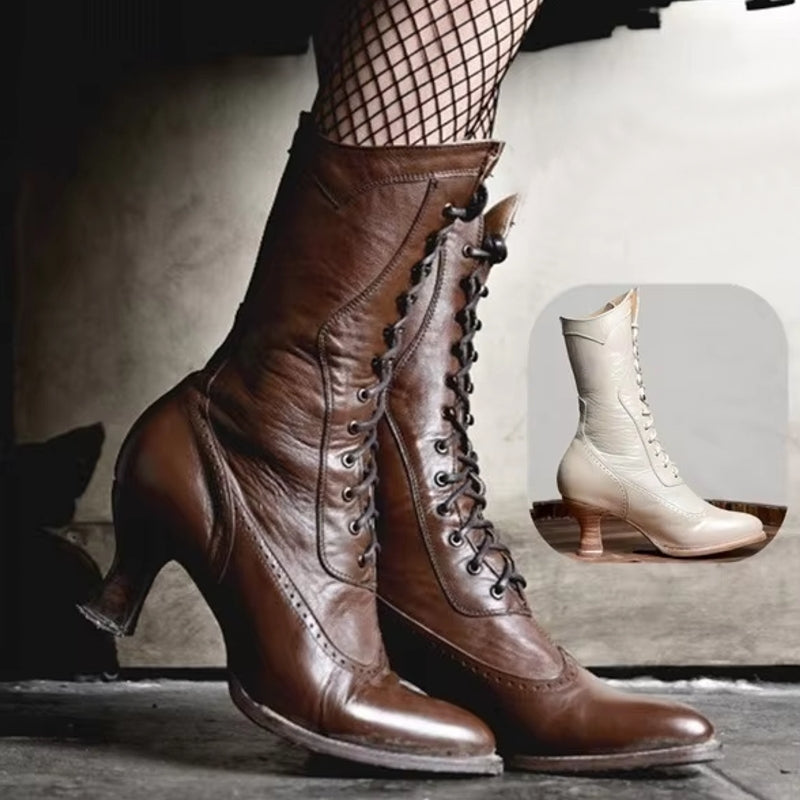 GR | Retro Knight Boots for Women Cosplay High Heels
