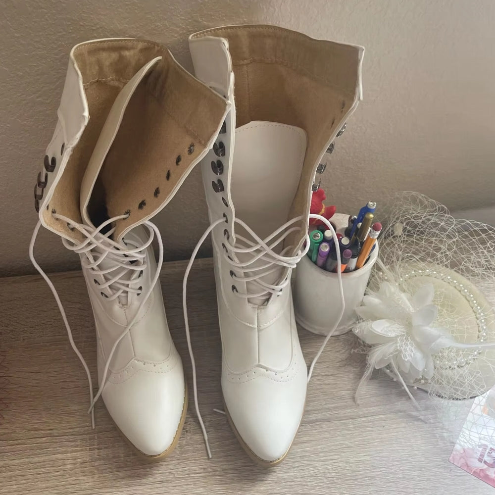 GR | Retro Knight Boots for Women Cosplay High Heels
