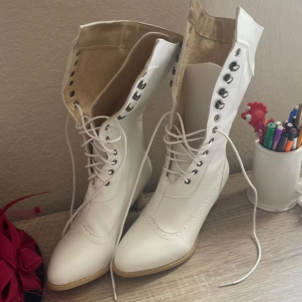 GR | Retro Knight Boots for Women Cosplay High Heels