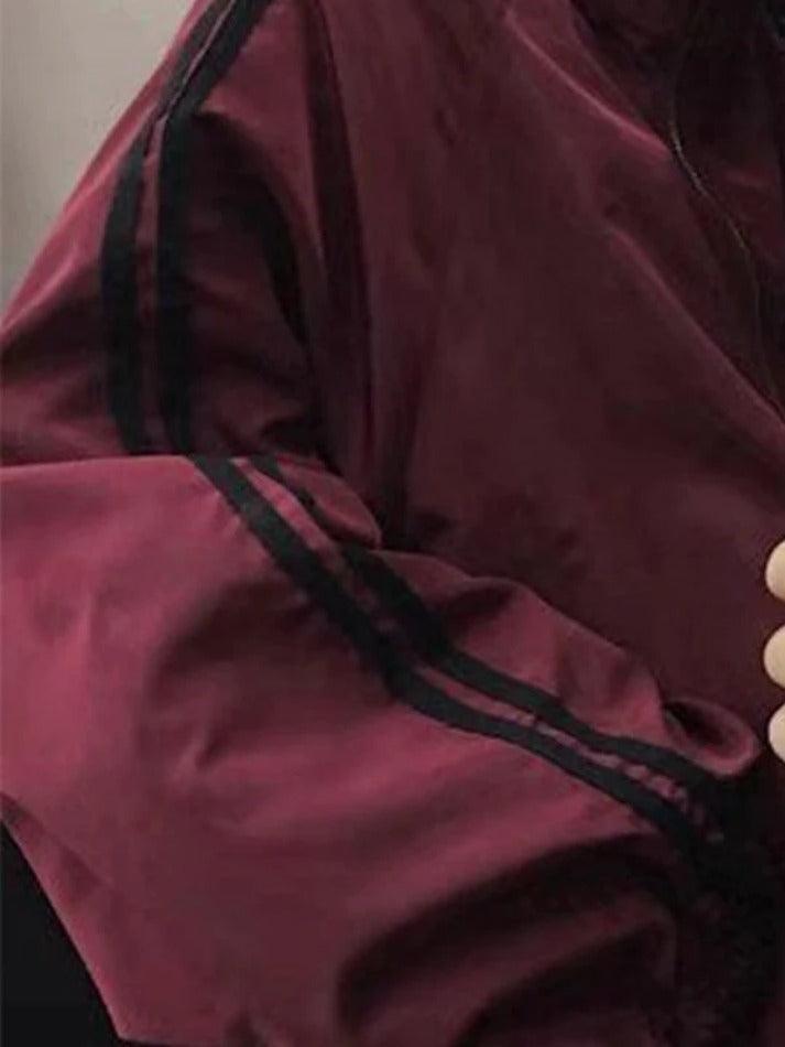 GR | Contrast stripe zip-up jacket