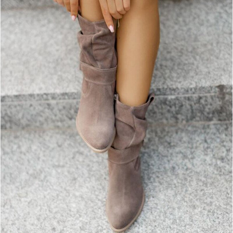 GR | Comfort - Comfortable suede ankle boots with a low heel