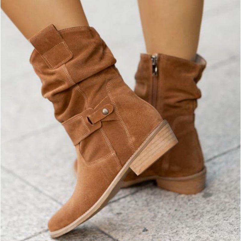 GR | Comfort - Comfortable suede ankle boots with a low heel