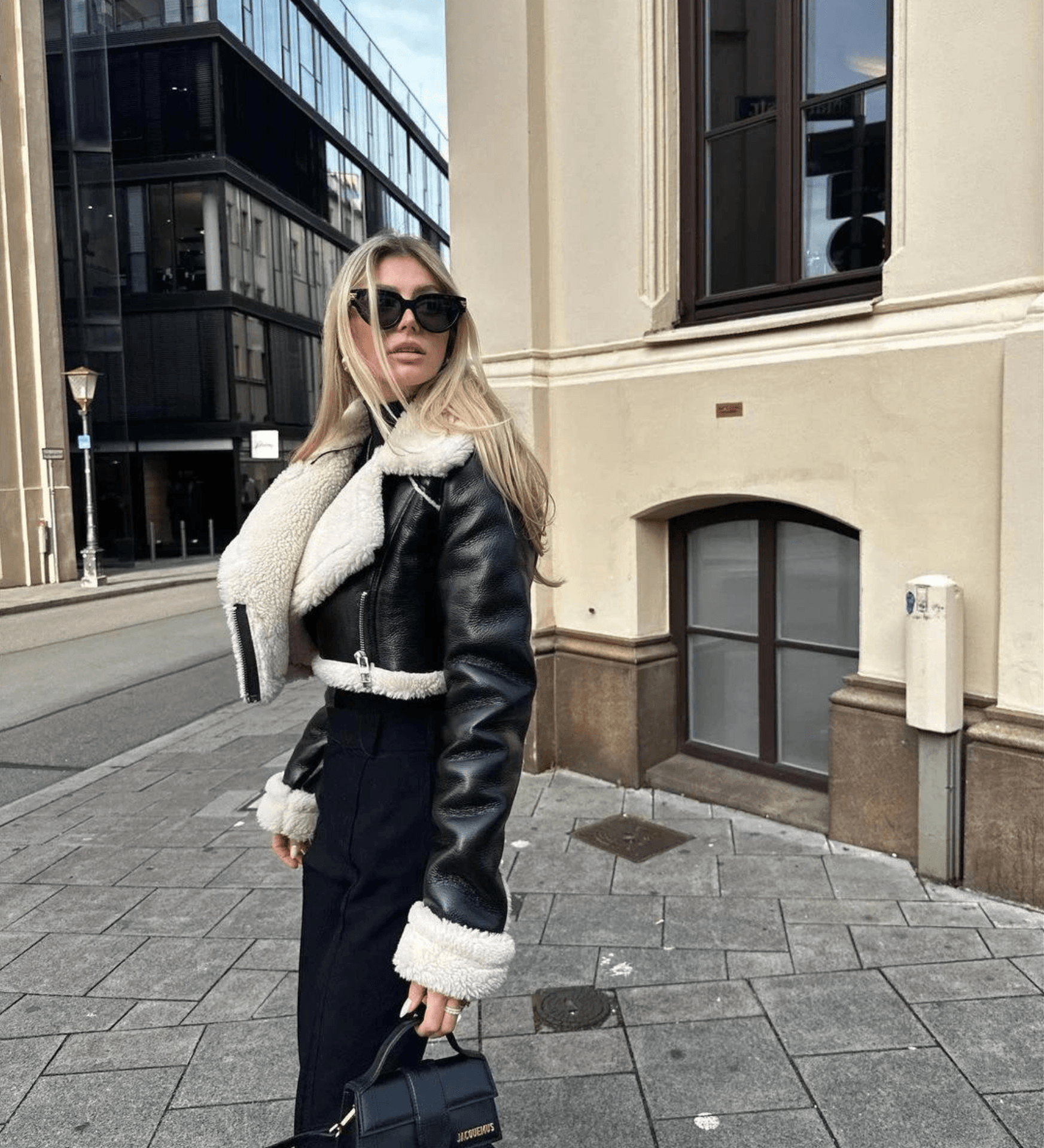GR Leather Jacket | Stylish look for cold days with fur trim